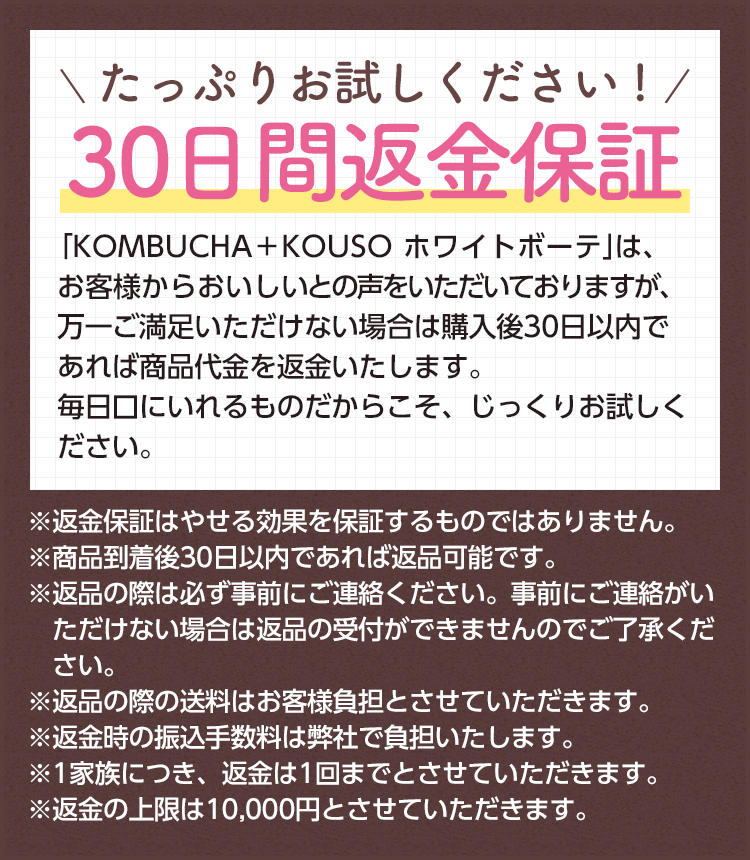 30日間返金保証